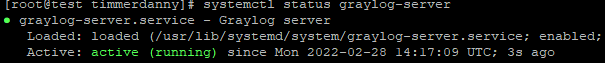 Graylog status