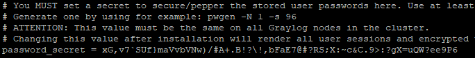 Secret password Graylog